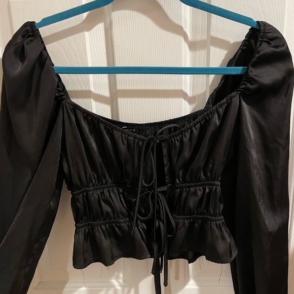 sexy satin tie shirt - Picture 1 of 4